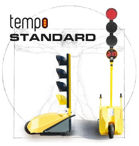 JEU DE 2 FEUX TRICOLORES DE CHANTIER TEMPO AVEC TÉLÉCOMMANDE (sans batterie) - 21698