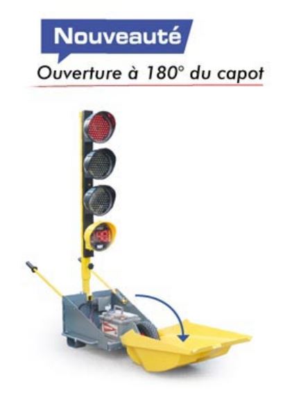 JEU DE 2 FEUX TRICOLORES DE CHANTIER TEMPO AVEC TÉLÉCOMMANDE (sans batterie) - 21698