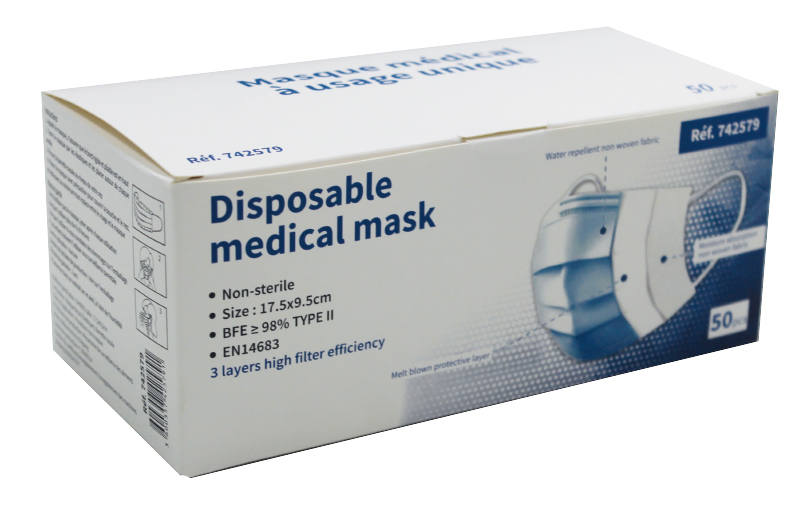 Boite 50 masques jetables 3plis BUISARD - 742579