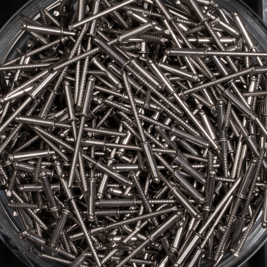 500 rivets standards à inox A2/inox A2 à tête plate à Ø3x12mm - SCELL-IT - BTD3012