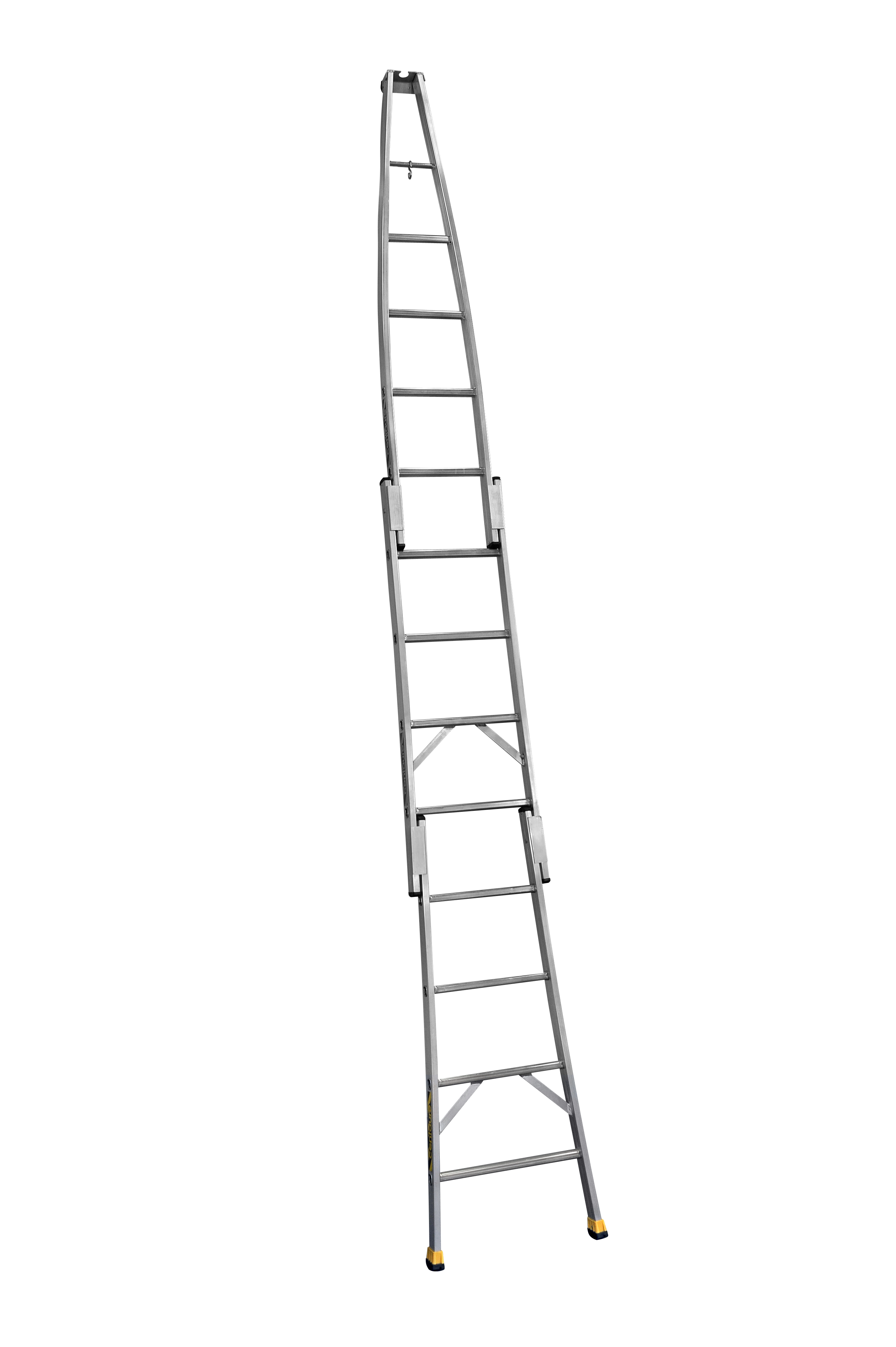 ECHELLE CENTAURE ( POINTE ) SPECIALE VITRE EN ALUMINIUM 2M65 - 415101