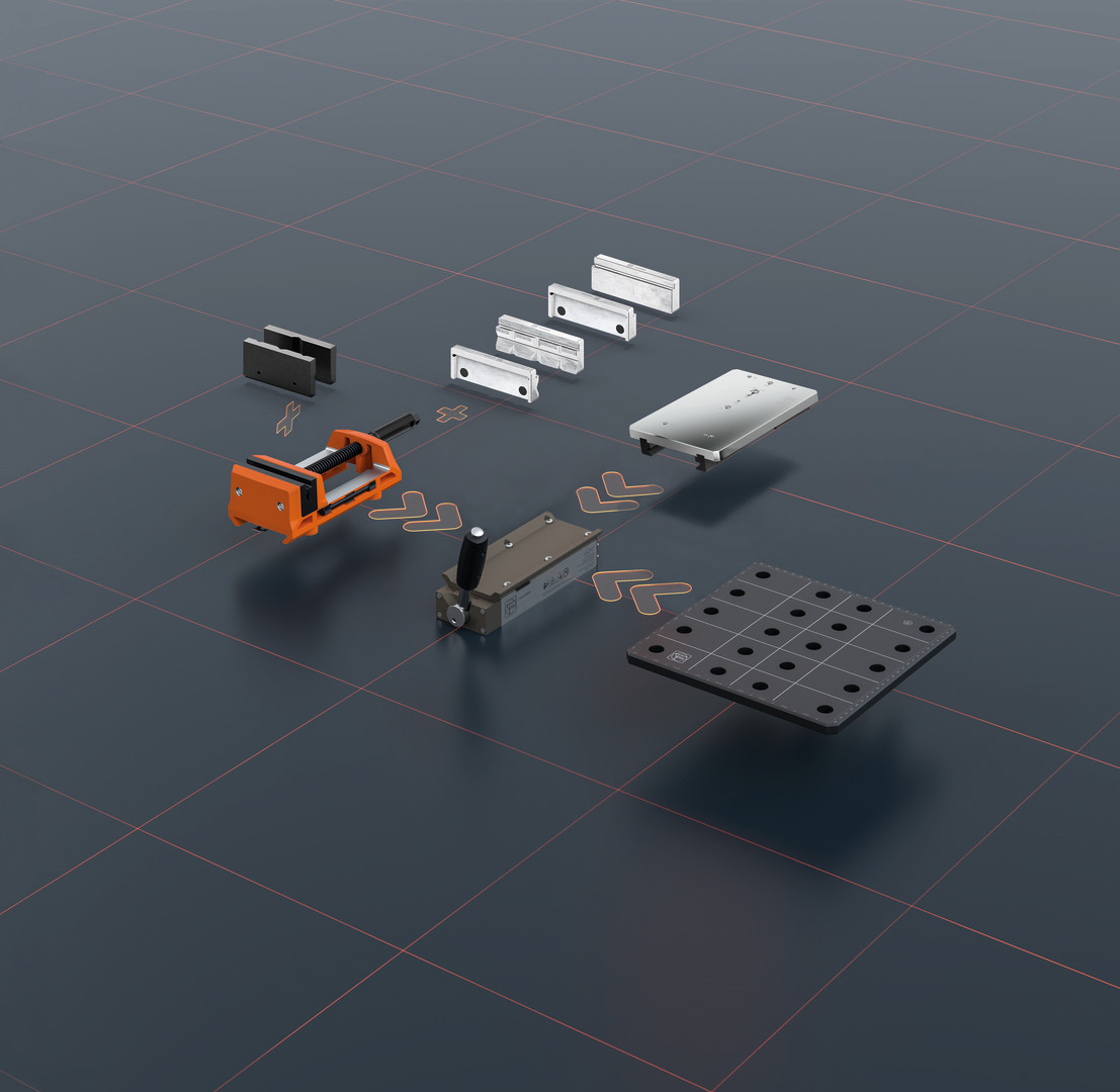 Paire de mors de protection (P) prismatique 110 mm aluminium (FEIN VersaMAG) - FEIN - 30240477010