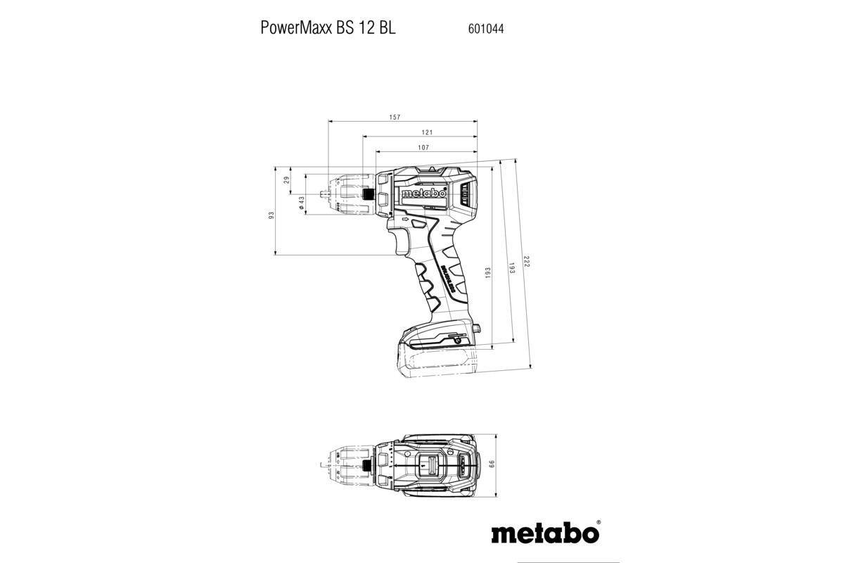 Perceuse visseuse 12 V PowerMaxx BS 12 BL  - METABO - 601044800