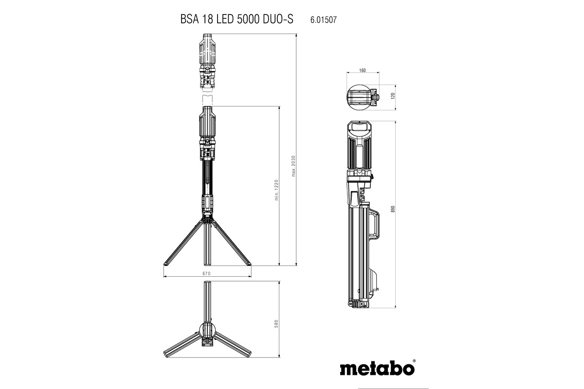 Lampe LED 18 V BSA 18 LED 5000 DUO-S - METABO - 601507850