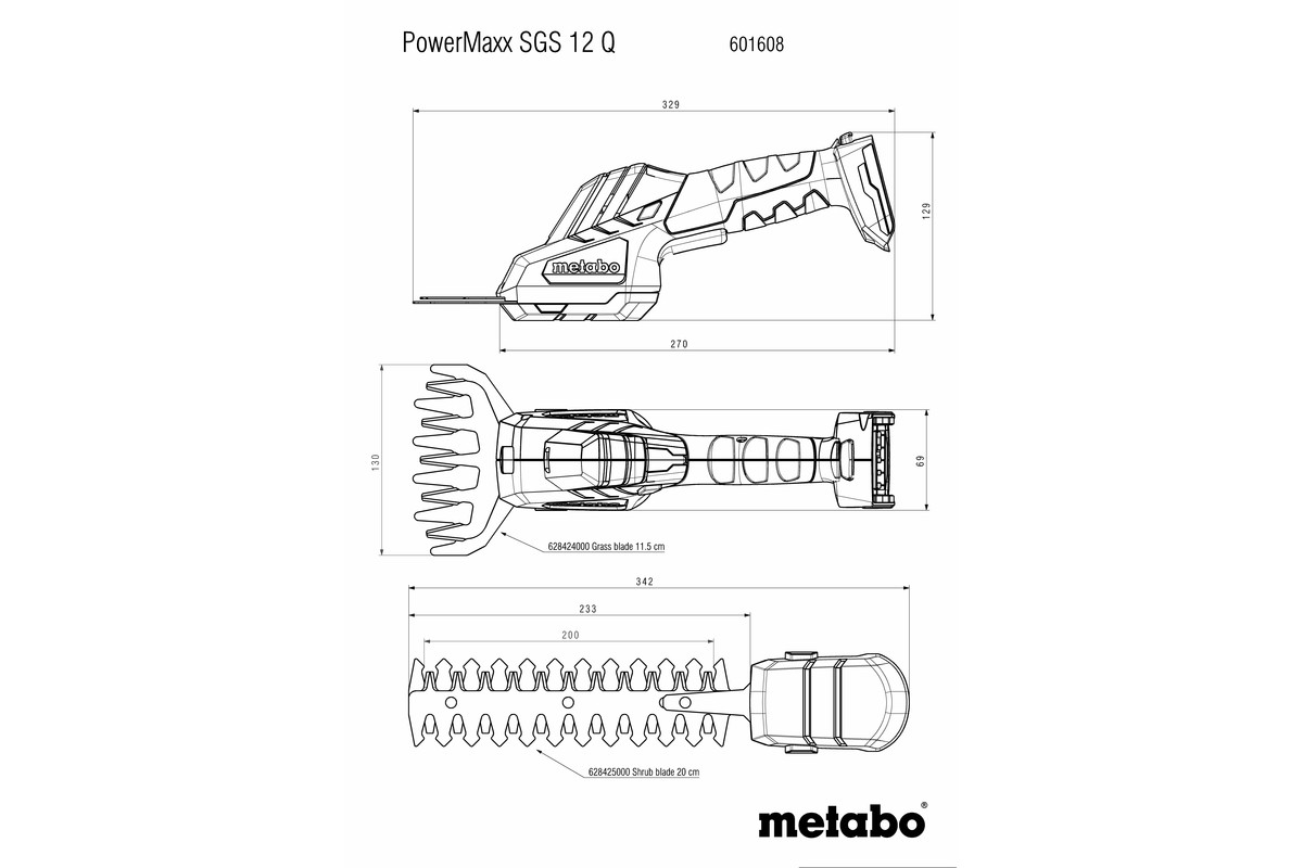 Taille-bordures 12 V PowerMaxx SGS 12 Q  - METABO - 601608500