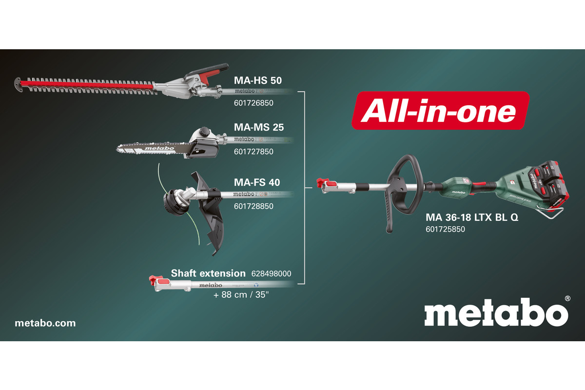 Moteur multifonctions Jardin 18 V MA 36-18 LTX BL Q - METABO - 601725850