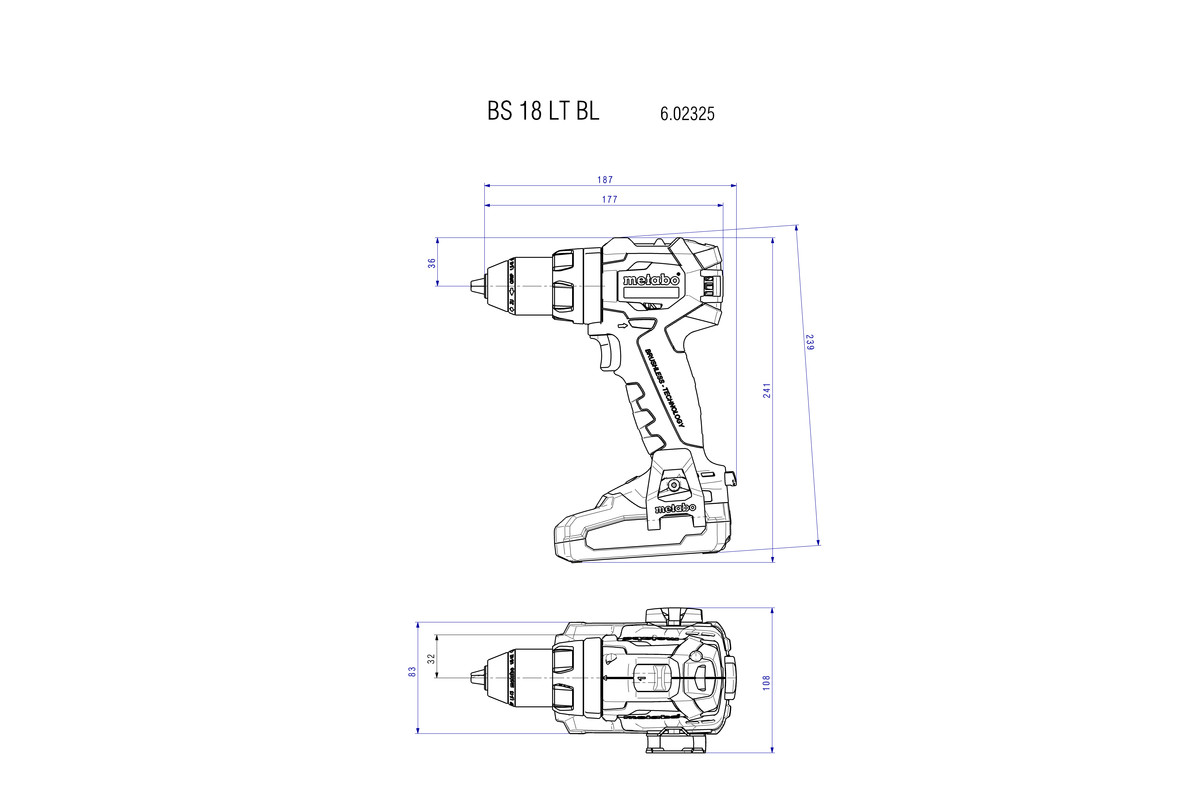Perceuse visseuse 18 V BS 18 LT BL - METABO - 602325800