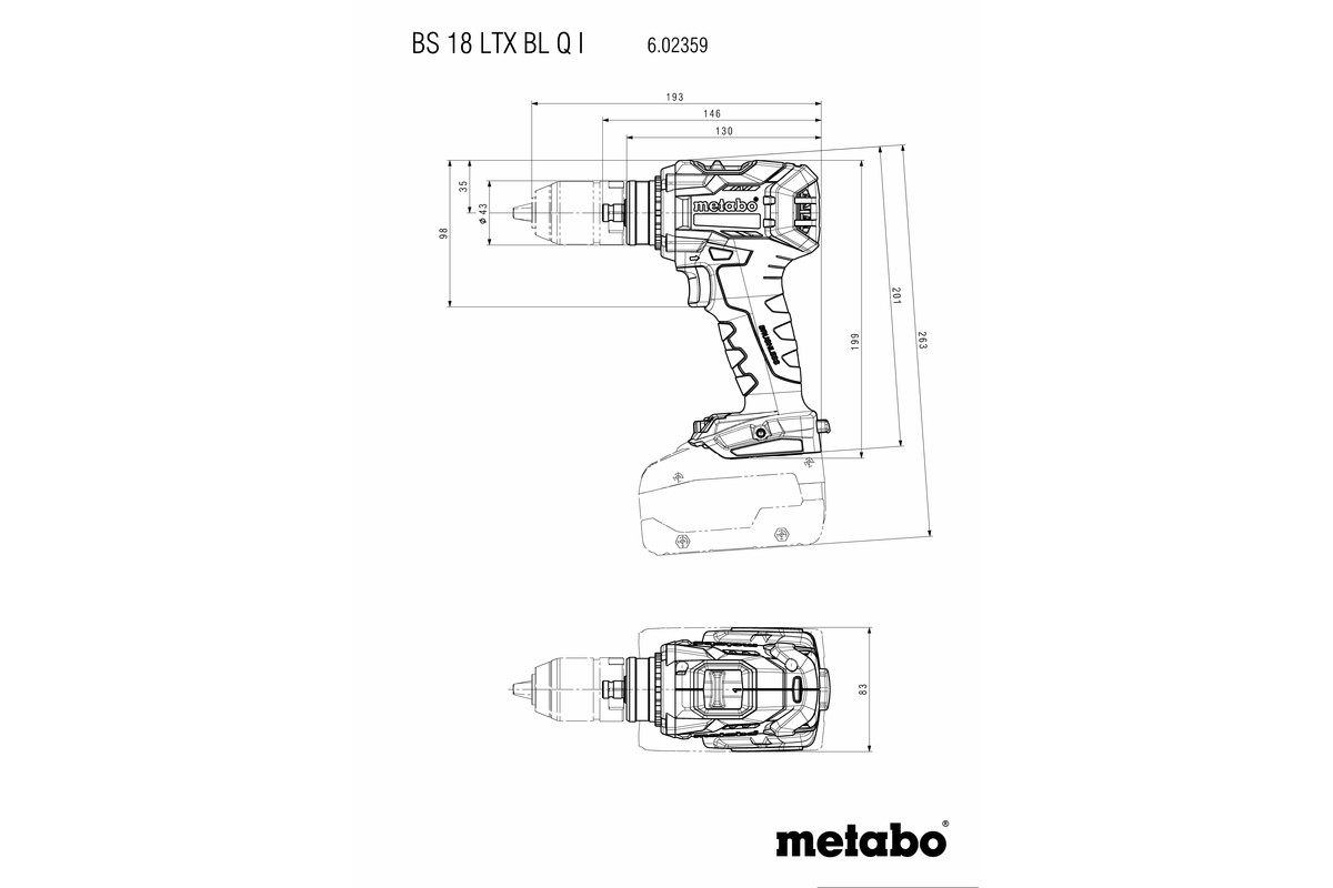 Perceuse visseuse 18 V BS 18 LTX BL Q I - METABO - 602359650