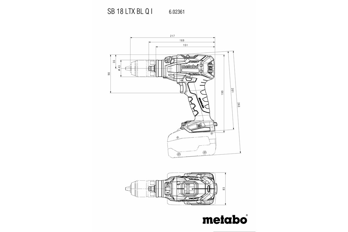 Perceuse à percussion 18 V SB 18 LTX BL Q I  - METABO - 602361840