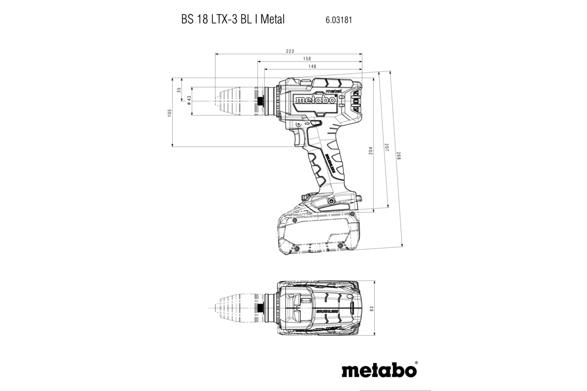 Perceuse à percussion 18 V SB 18 LTX-3 BL Q I  Metal - METABO - 603182840