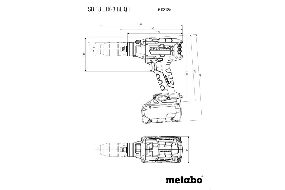 Perceuse à percussion 18 V SB 18 LTX-3 BL Q I  - METABO - 603185660