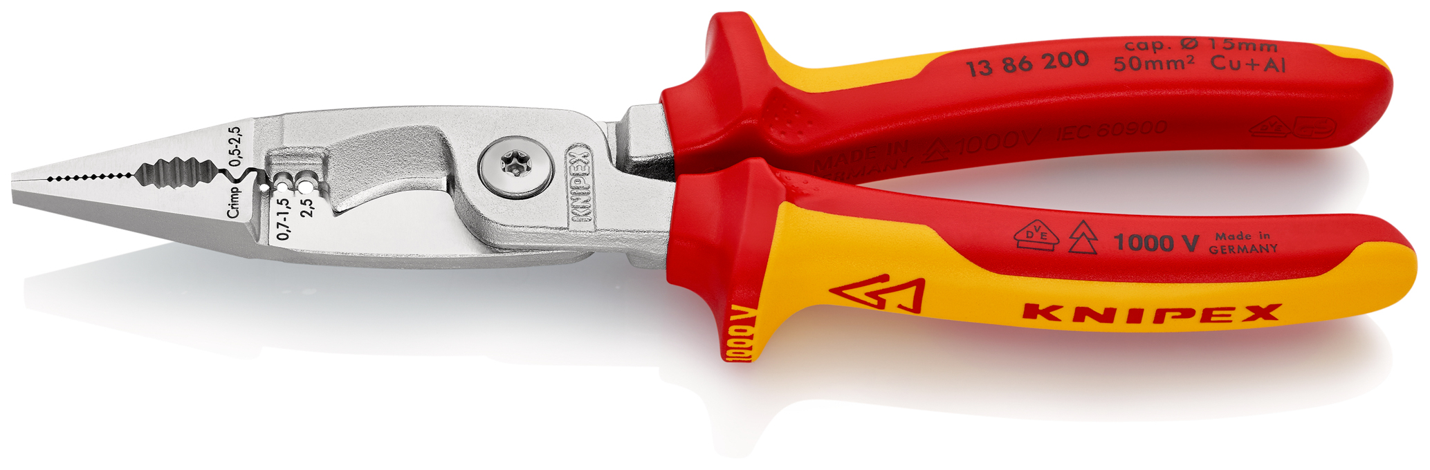 Pince multifonction isolee 1000v KNIPEX - 13 86 200