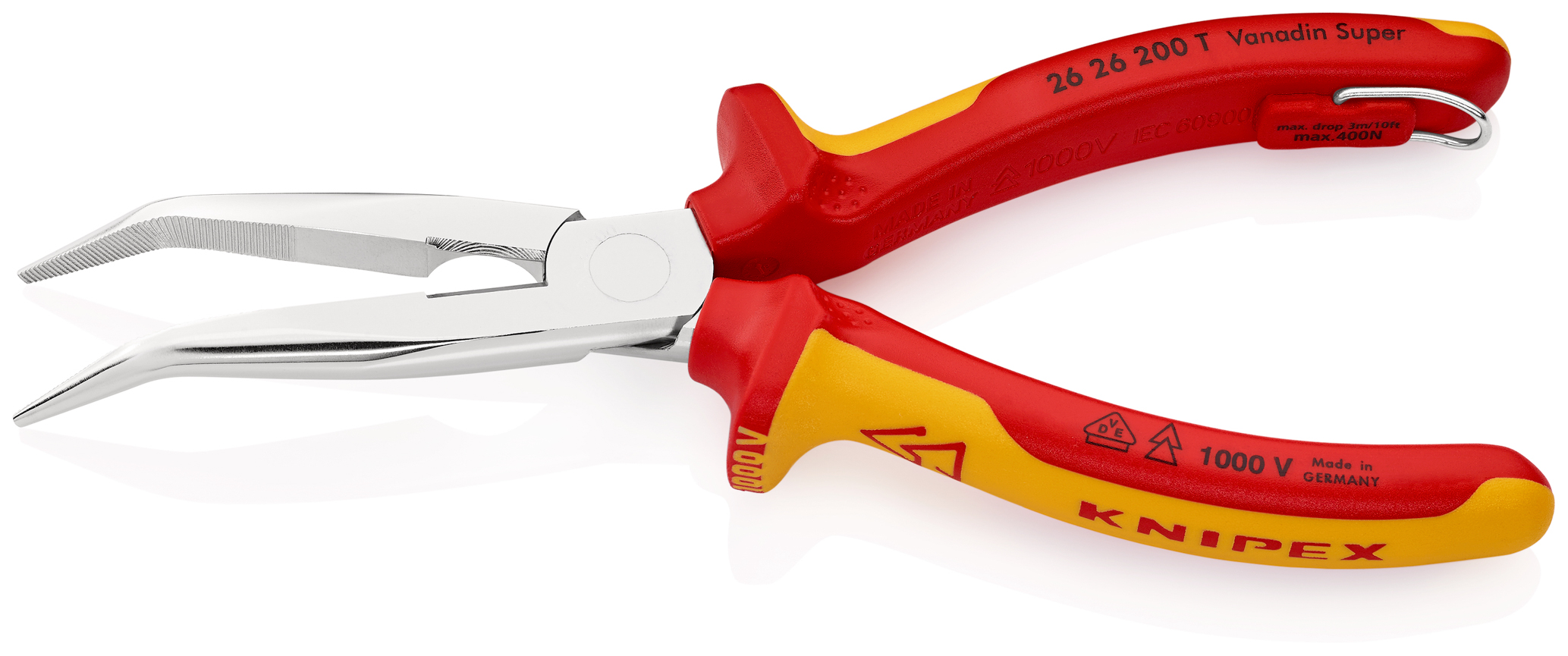 Pce bec 1/2rd 200mm 40° chr 1000v antich KNIPEX - 26 26 200 T BK