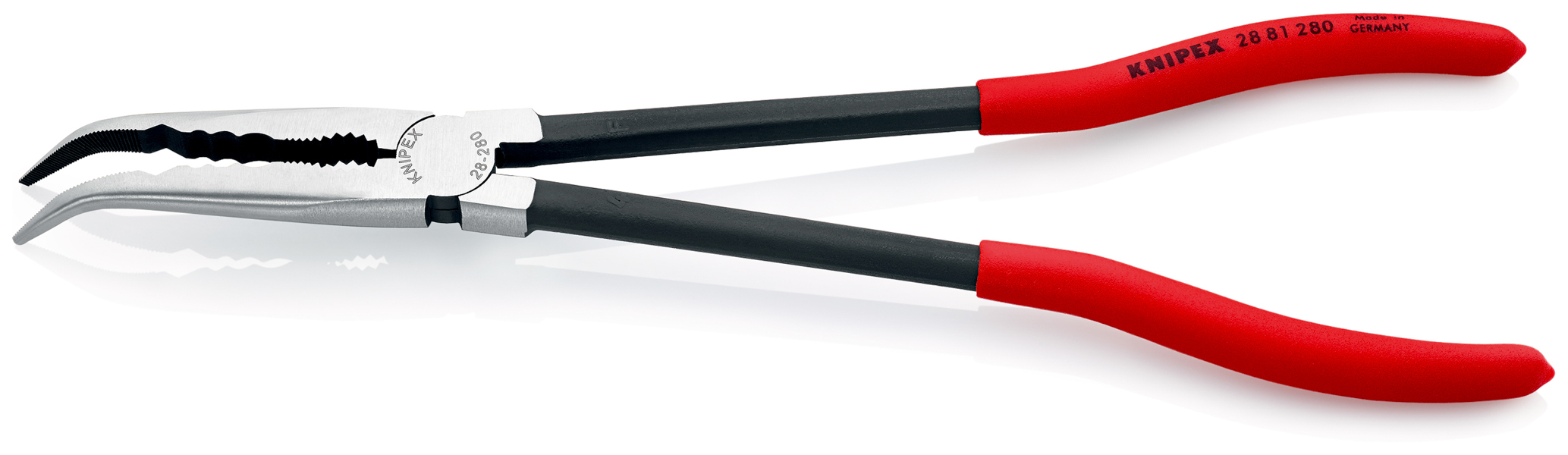Pince à monter bec long coudée 280mm - KNIPEX - 28 81 280 SB
