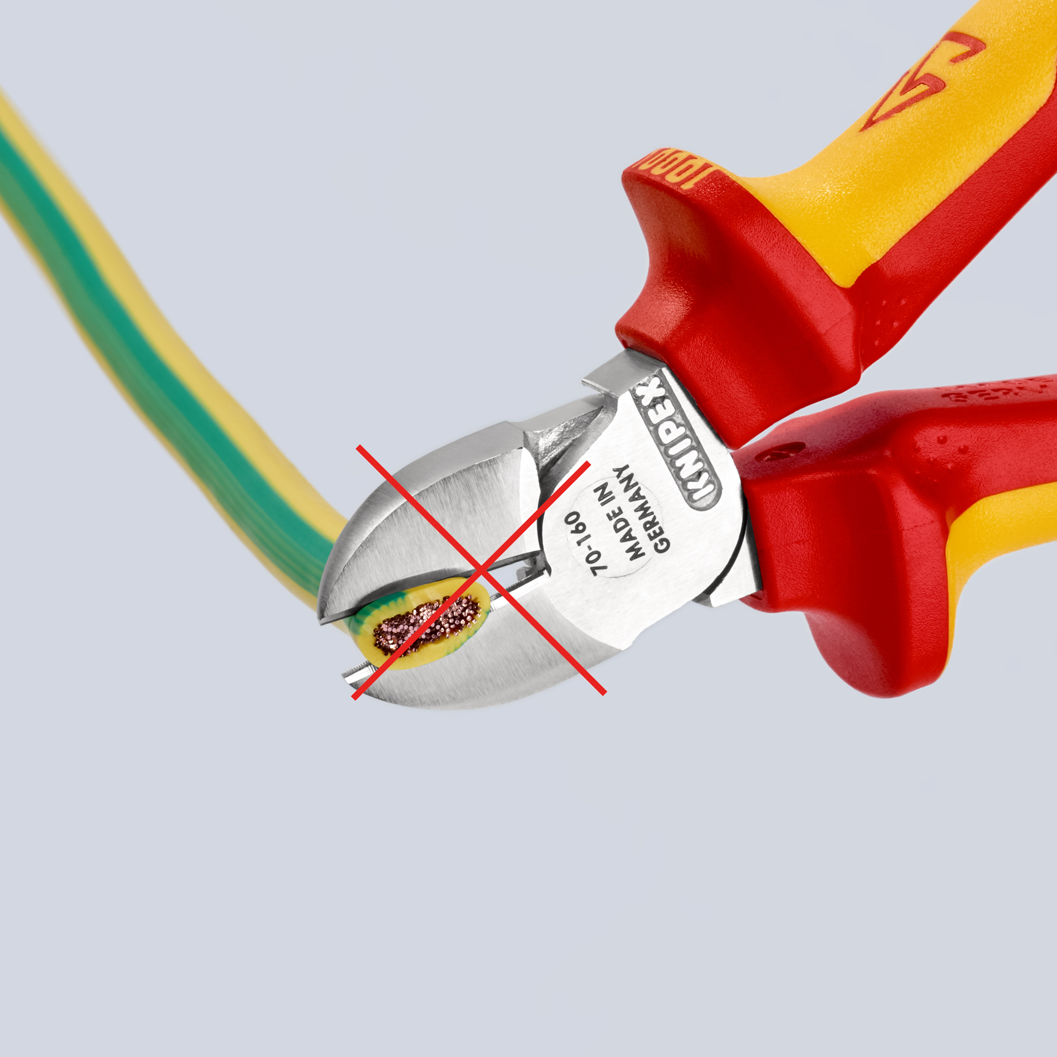 Pince coupante de côté 160mm 1000v antichute KNIPEX - 70 06 160 T BK