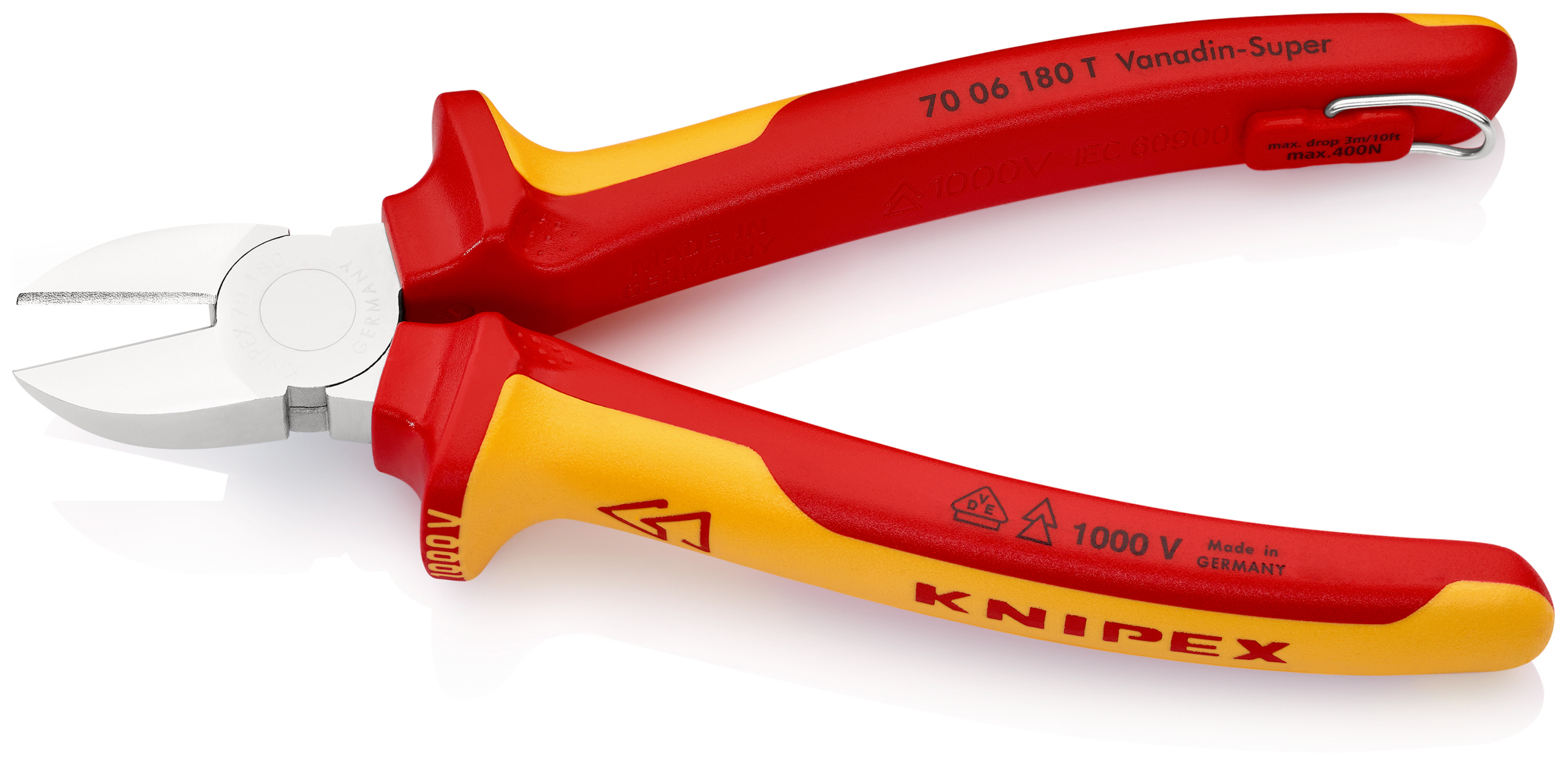 Pce cpte cote 180mm chrome 1000v antich KNIPEX - 70 06 180 T BK