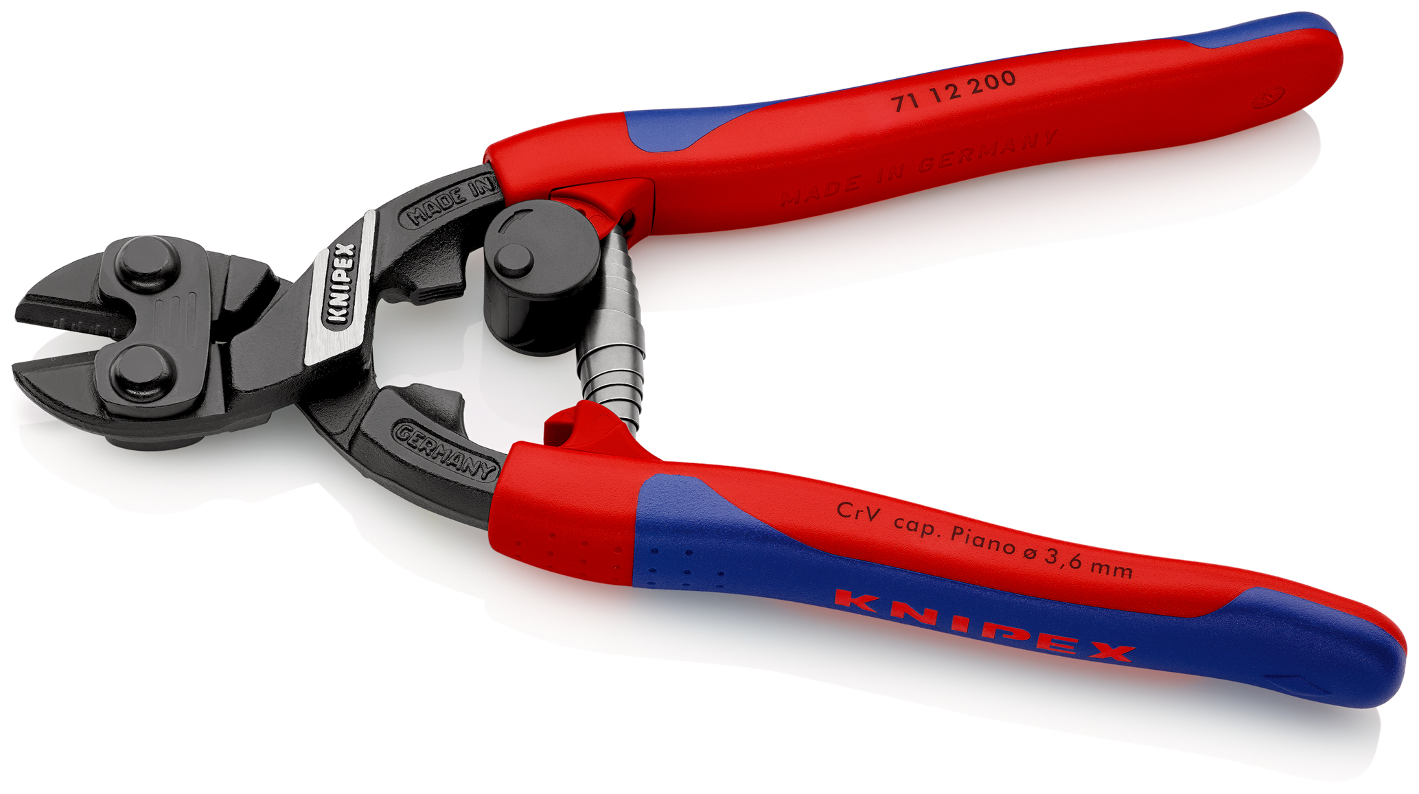 Pince coupe boulon KNIPEX compact cobolt capacité de coupe Ø 5,2 mm sur carte - 71 12 200 SB