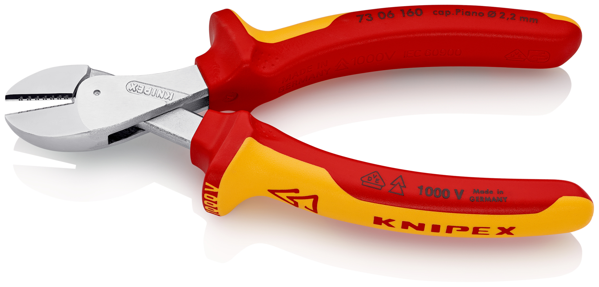 Pince cpte cote x-cut 160mm chrome 1000v KNIPEX - 73 06 160