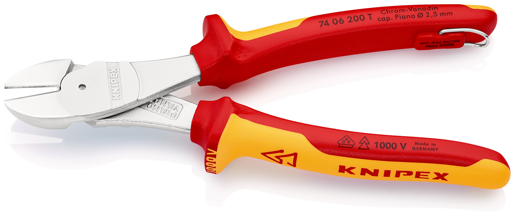 Pince cpte fte demult 200mm chr. 1000v t KNIPEX - 74 06 200 T BK