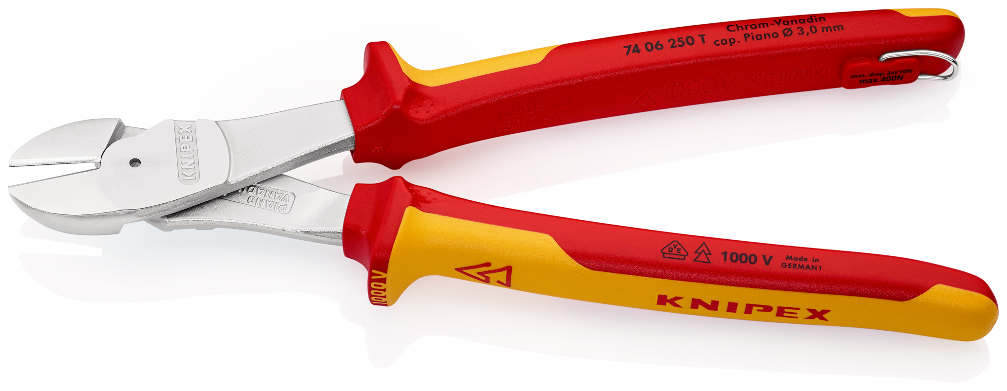 Pince cpte fte demult 250mm chr. 1000v t KNIPEX - 74 06 250 T
