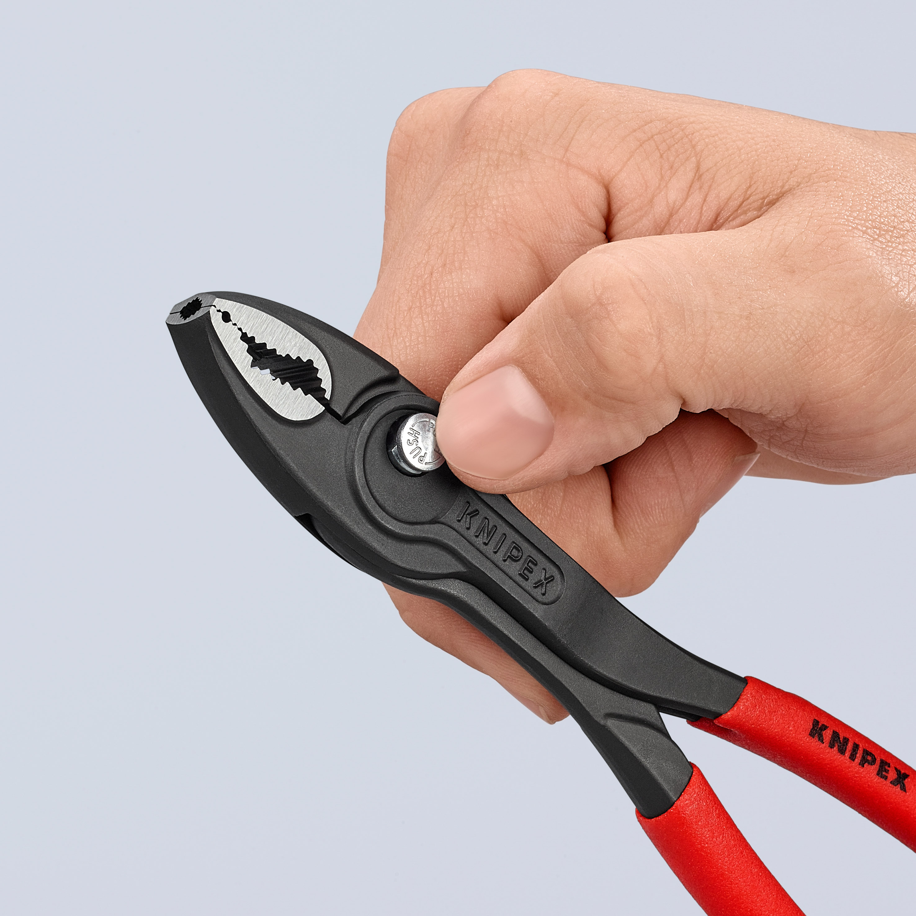 Pince multiprise frontale et latérale Twingrip 200mm - Gainage PVC - Tête polie - Sur carte - KNIPEX - 8201200SB