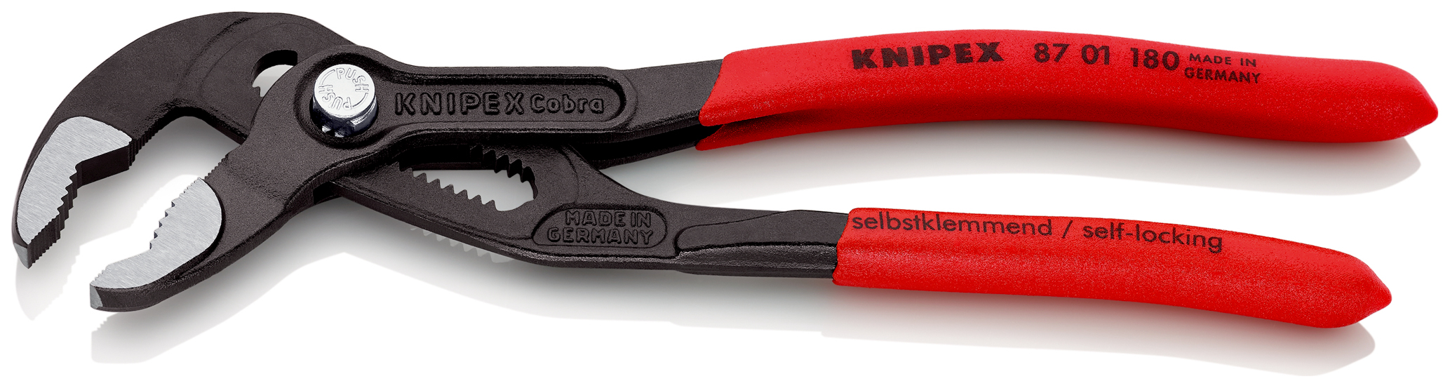 Pince multiprise de pointe Cobra - ouverture 36 mm, longueur 180mm - sur carte, sous blister - KNIPEX - 87 01 180 SB