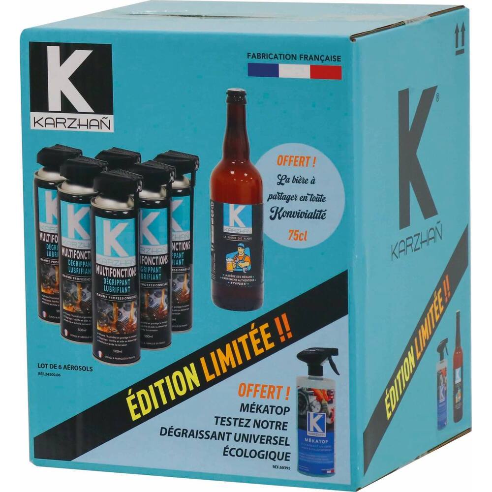 Dégrippant, lubrifiant multifonctions - Lot de 6 - KARZHAN - 24500.06