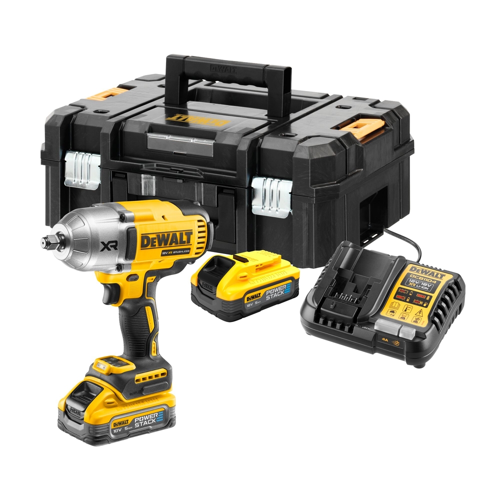 Boulonneuse ½” XR 18 V 5 Ah Brushless 1396 Nm - jonc de sécurité - POWERSTACK - DCF900H2T-QW - DEWALT