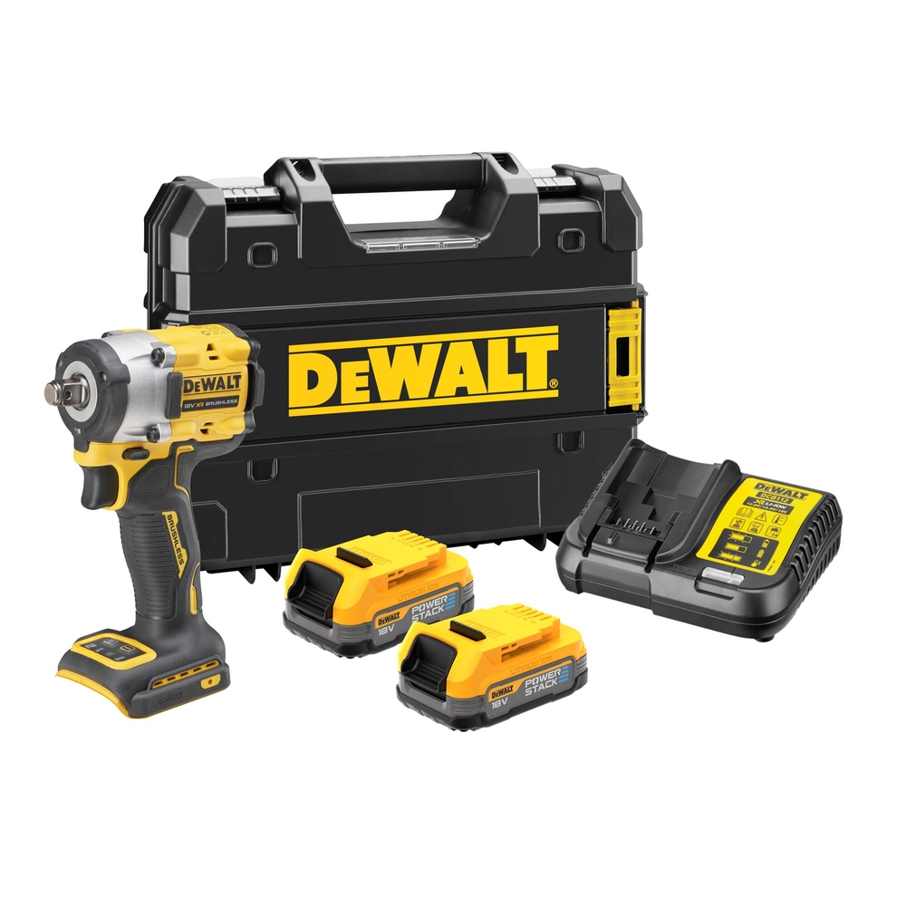 Boulonneuse 1/2'' XR 18V 1,7 Ah Brushless 406 Nm - jonc de sécurité - POWERSTACK - DCF921E2T-QW - DEWALT