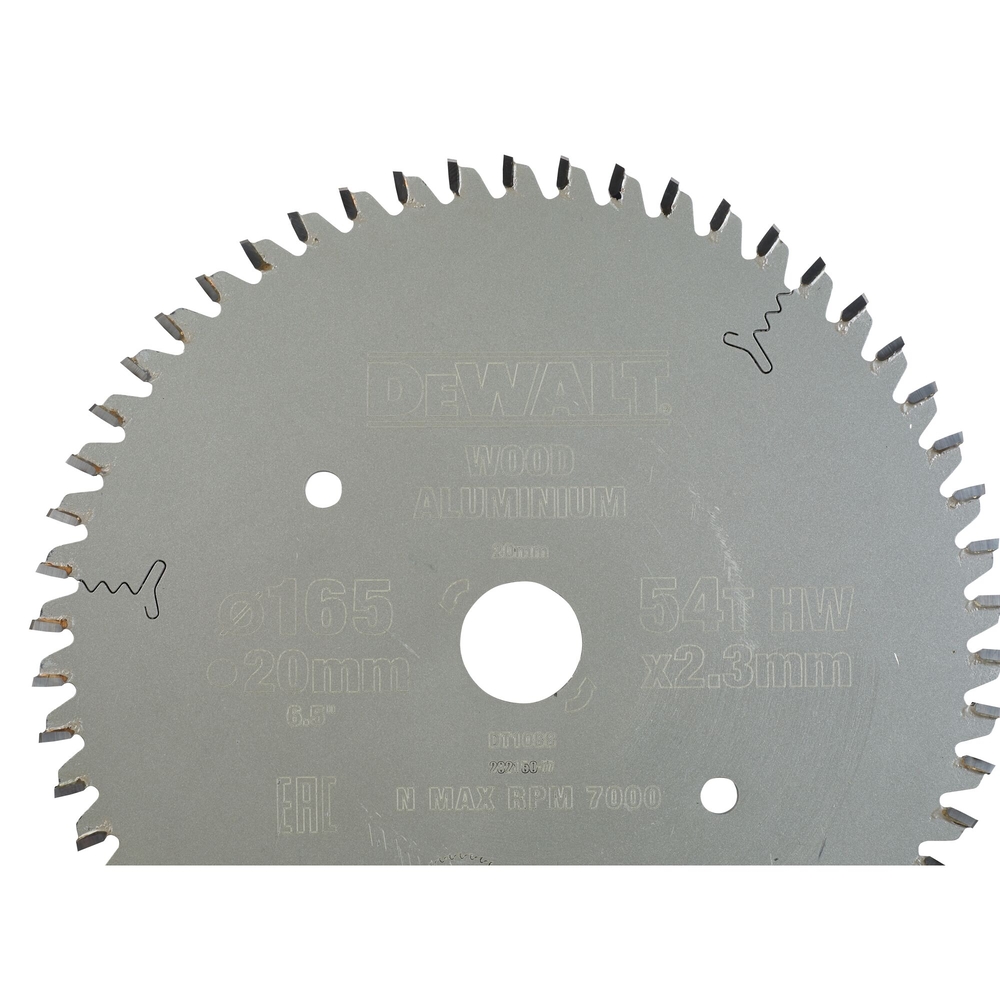 Lame pour scie circulaire plongeante carbure Extreme Workshop 165x20mm 54 dents - DT1088-QZ - DEWALT