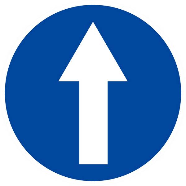 Panneau rigide SENS OBLIGATOIRE (tout droit) D.80mm TALIAPLAST - 624578