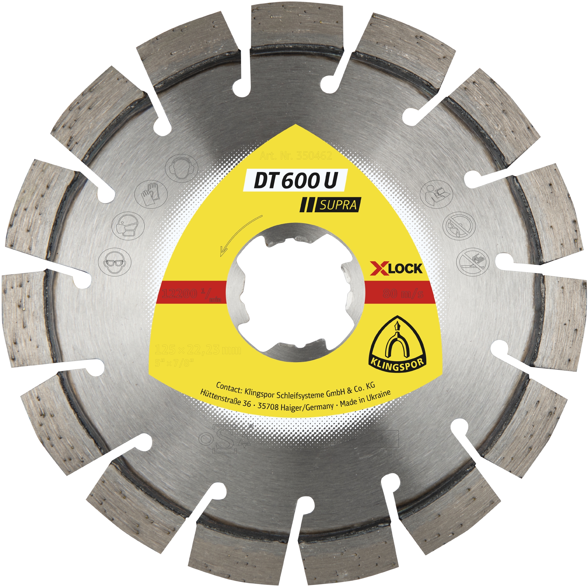 Disques à tronçonner diamantés DT SUPRA DT600U S 125X2,4X22,23 X-LOCK 1 KLINGSPOR - 350462