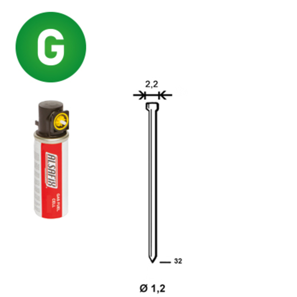 Topaz 321 PACK 2 000 J-32 GALVA + 2 GAZ GAZ0020 - ALSAFIX - P6J-321