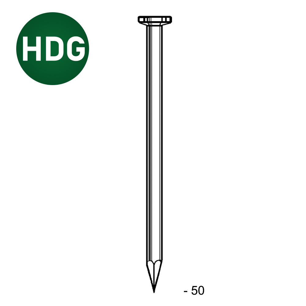 Pointe tête plate lisse HDG 2,8X50 - 5 KG - ALSAFIX - TP280505