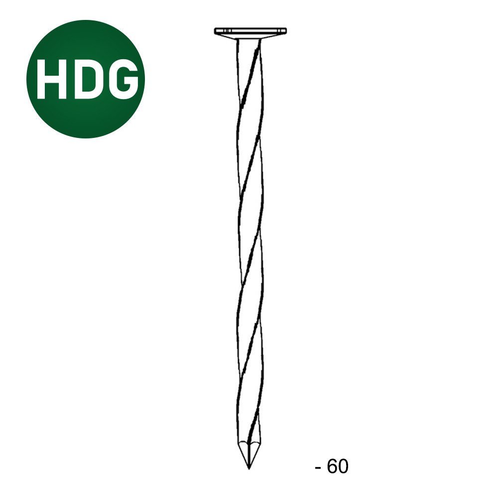 Pointe tête plate carré-torsadée HDG 2,8X60 - 5 KG - ALSAFIX - TP280607