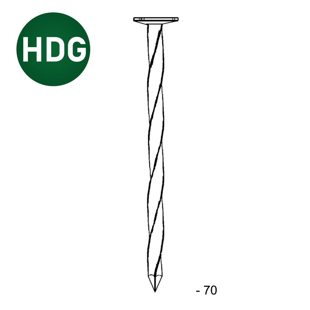 Pointe tête plate carré-torsadée HDG 3,1X70 - 5 KG - ALSAFIX - TP310707