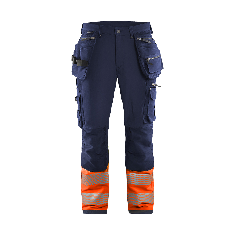 Pantalon artisan haute-visibilité stretch 4D 1993 Marine/Orange fluo Blaklader - 199316428953C
