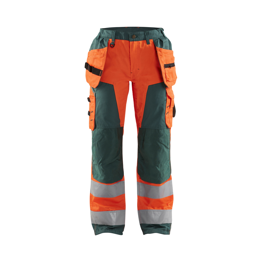 Pantalon artisan haute-visibilité femme 7156 Orange fluo/Vert AB Blaklader - 715618115349C