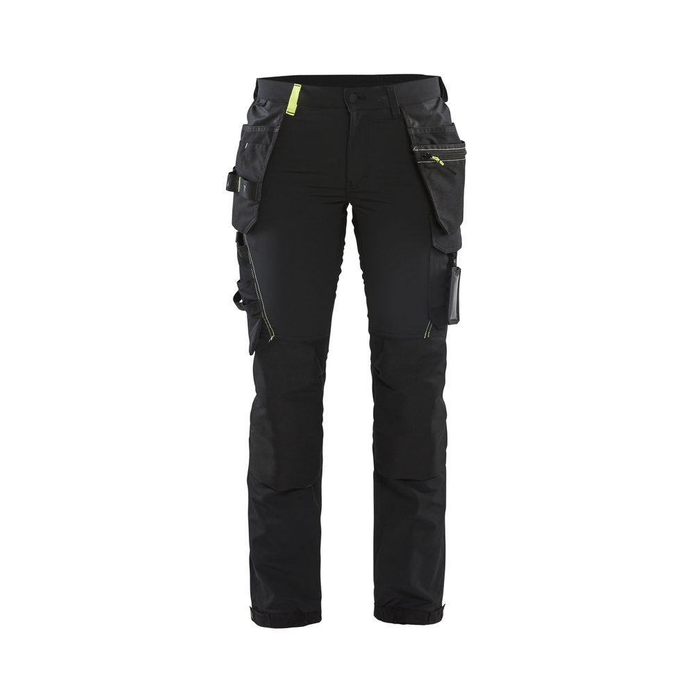 Pantalon artisan stretch 4D femme 7192 Noir/Jaune fluo Blaklader - 719216459933C