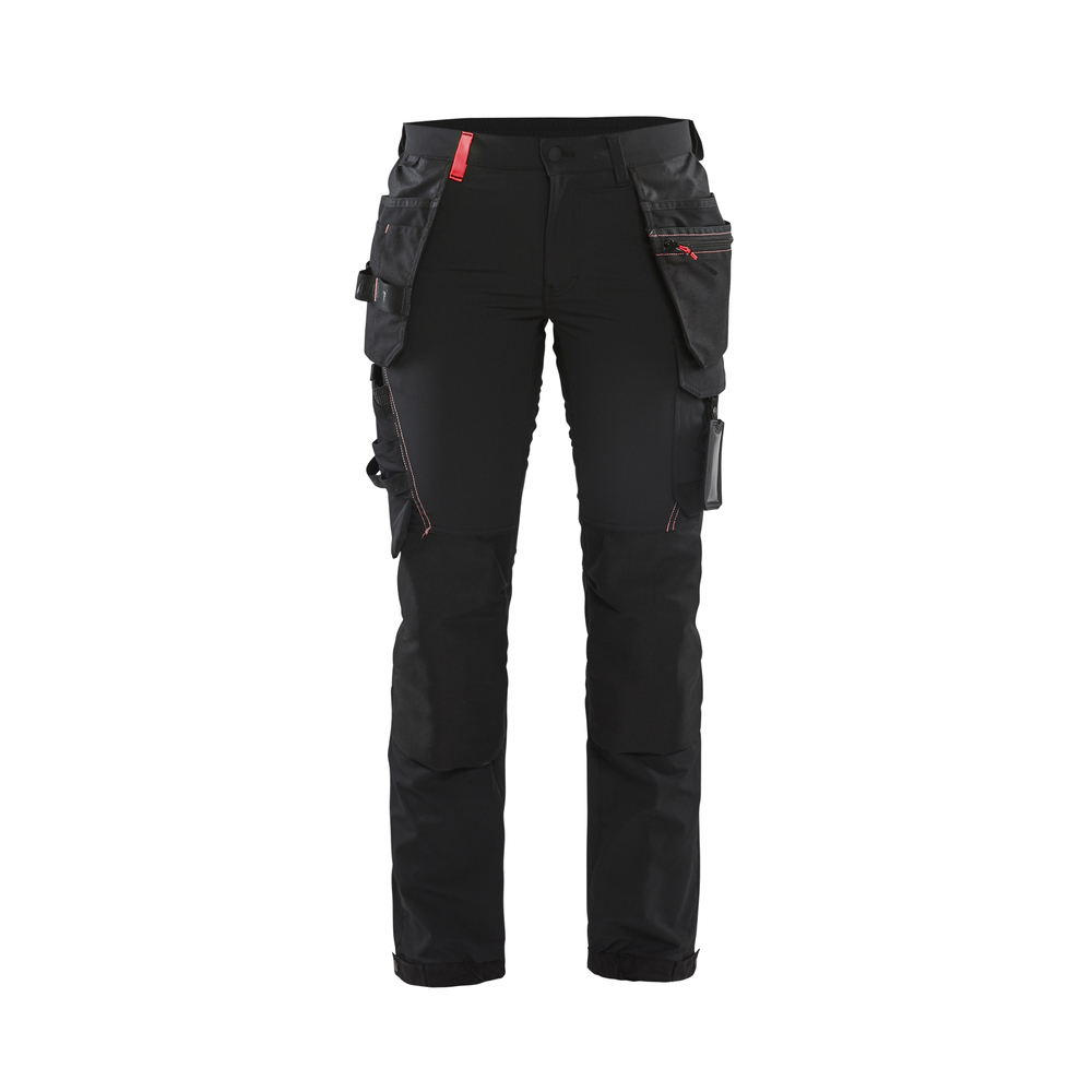 Pantalon artisan stretch 4D femme 7192 Noir/Rouge Blaklader - 719216459956C