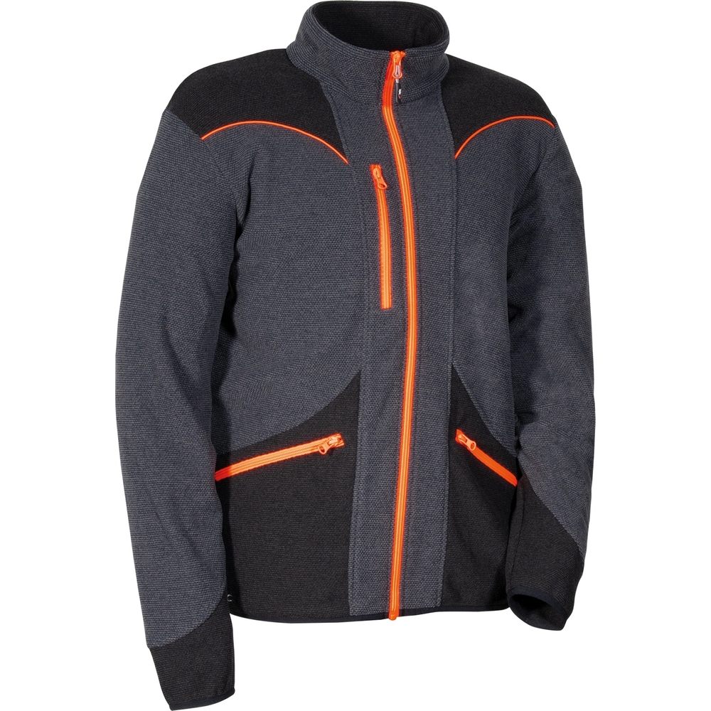 Veste Micro Polaire GREBO anthracite/noir/orange - Taille standard - COFRA - V628-0-04