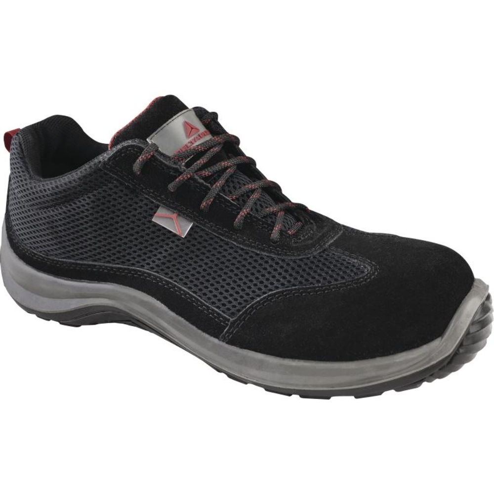 CHAUSSURES BASSES DELTA PLUS CUIR CROUTE VELOURS ET MESH NOIR- S1P SRC ASTI - D020ASTISPNO