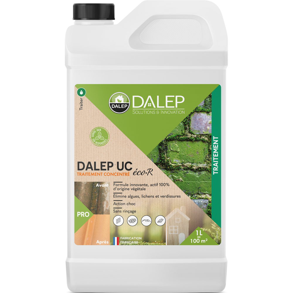 DALEP UC éco-R 1L – Fongicide Biosourcé 100% Végétal Contre Champignons, Algues, Lichens