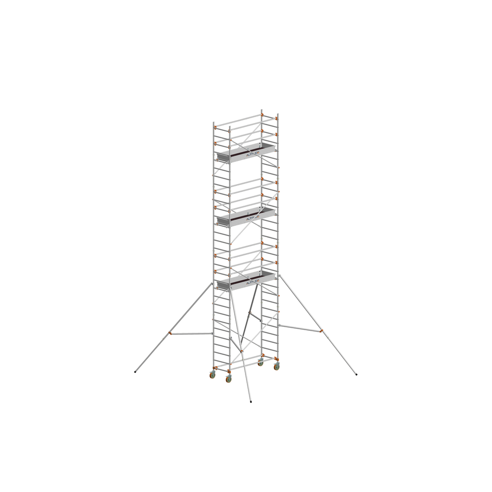 Échafaudage roulant aluminium DUARIB AL205 base standard + lisse hauteur travail 9.90 m  - 513718
