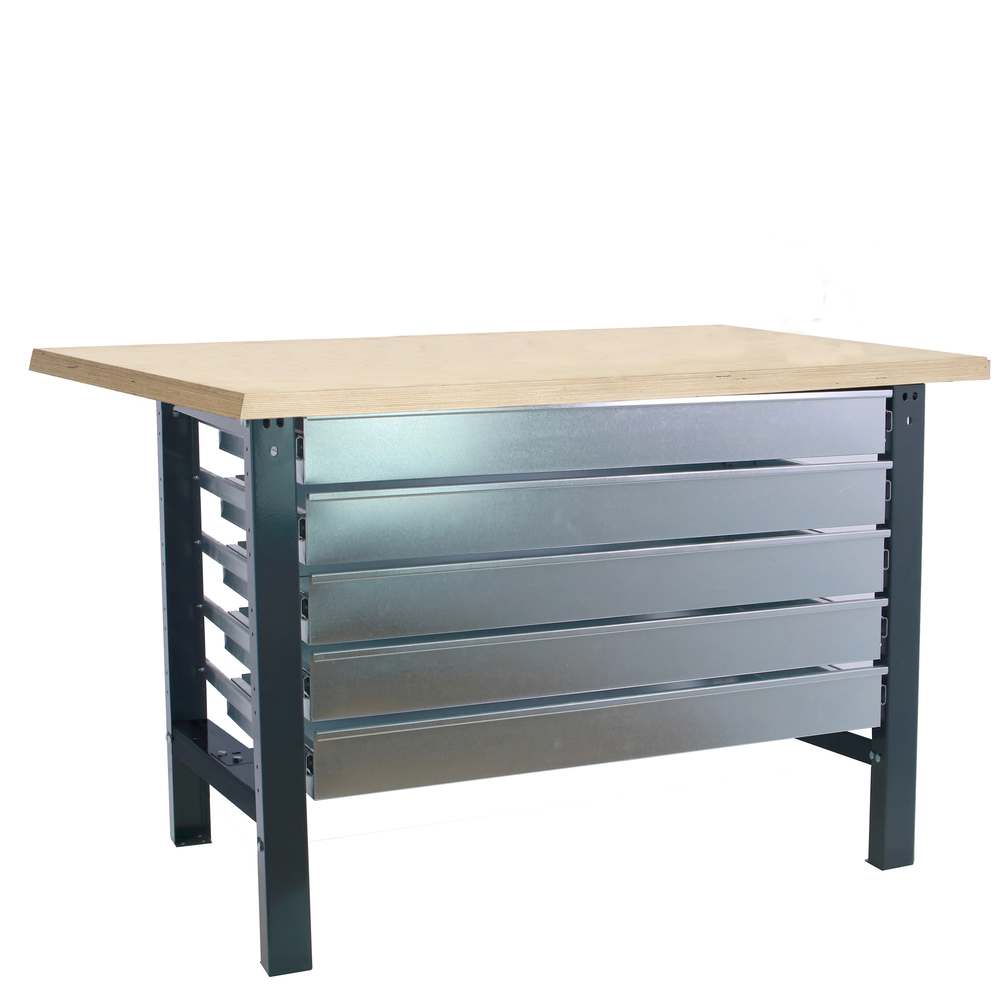 Kit établi Bricolage - 865x1200x750 - 1 niveau Anthracite/Bois - SIMON RACK - 8425437125867