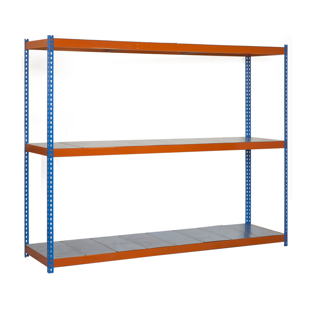 Étagère charge moyenne 500 à 600kg - 2000x2400x900 - 3 niveaux Bleu/Orange - SIMON RACK - 8435104951316