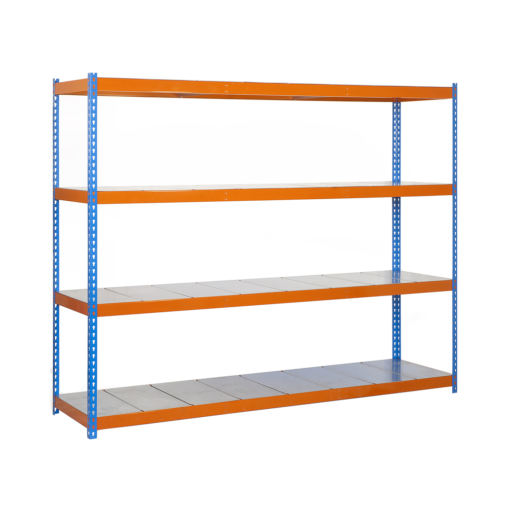 Étagère charge moyenne 500 à 600kg - 2000x1800x900 - 4 niveaux Bleu/Orange - SIMON RACK - 8435104951453