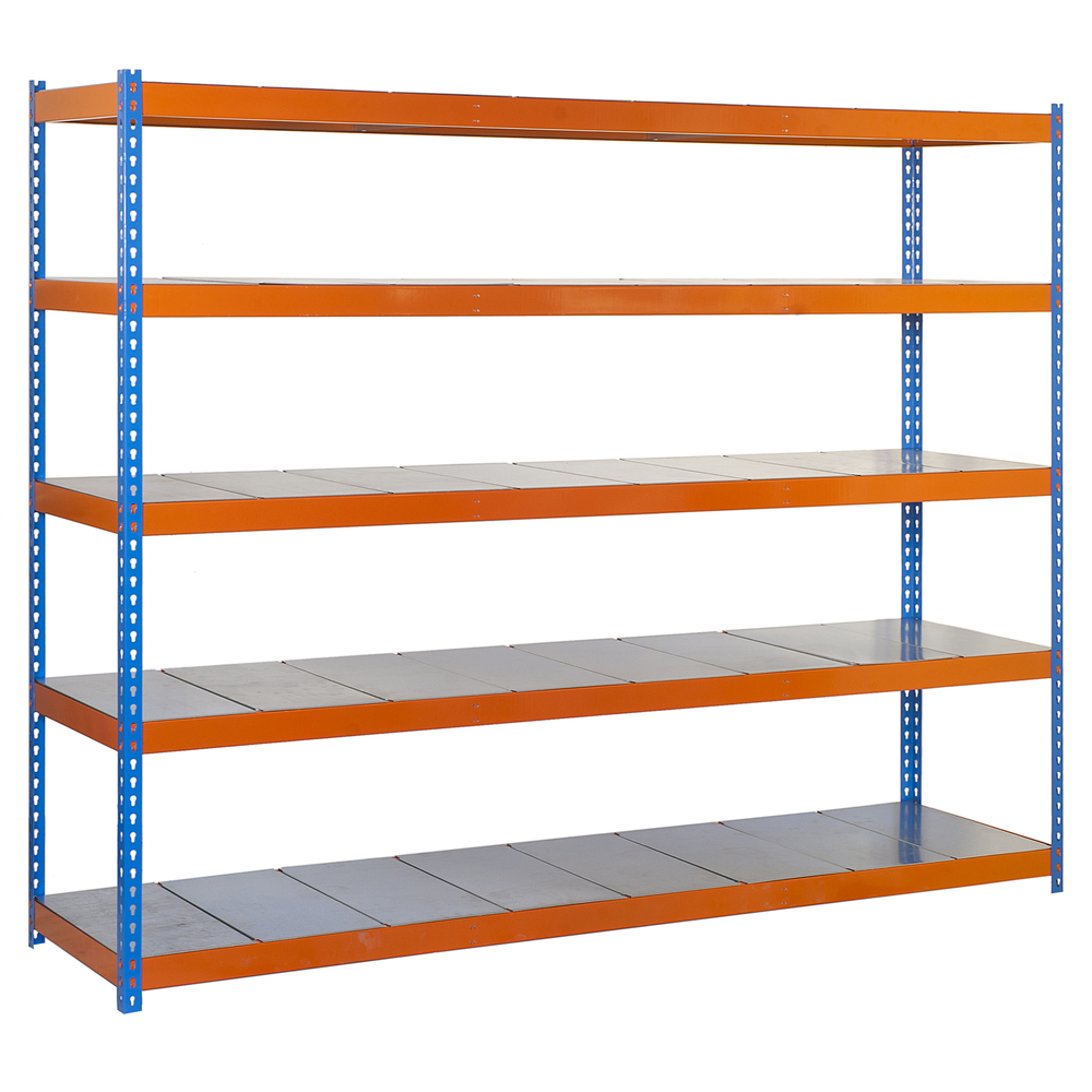 Étagère charge moyenne 500 à 600kg - 2000x2400x900 - 5 niveaux Bleu/Orange - SIMON RACK - 8435104951637