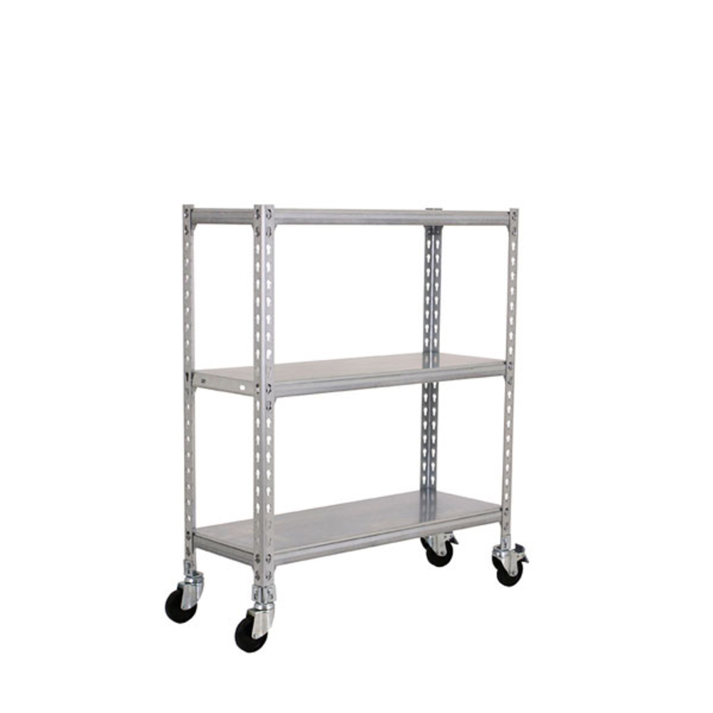 Rayonnage mobile métallique léger sans vis 975x800x300 - 3 niveaux Galvanisé - SIMON RACK - 8435104952771