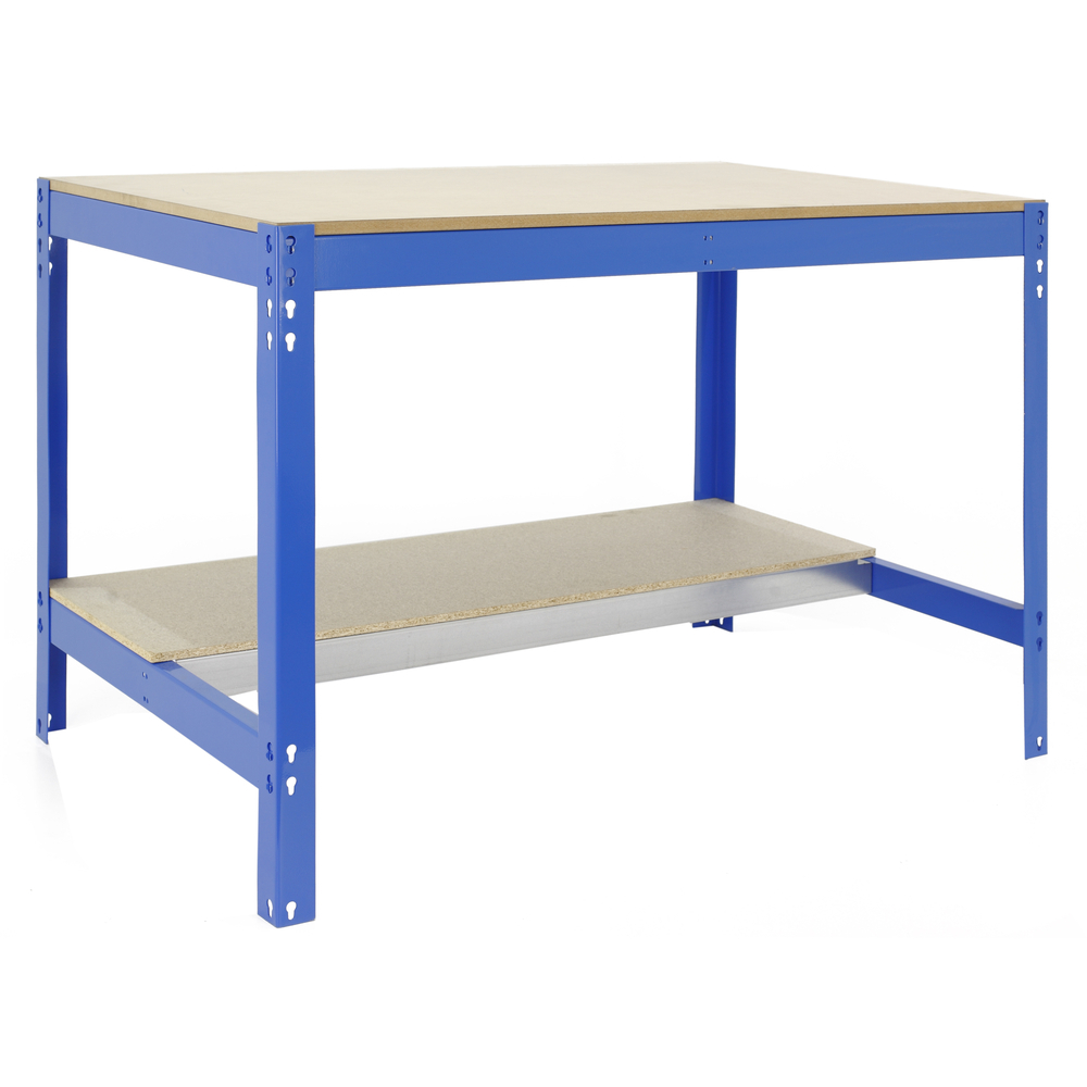 Kit établi Bricolage - 842x1510x610 - 2 niveaux Bleu/Bois - SIMON RACK - 8435104992050
